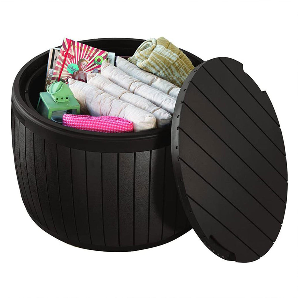 Circa 37 Gallon 3-in-1 Patio Deck Storage Box Ottoman Organizer Container
