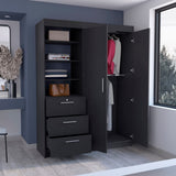 Kenya 3 Drawers Armoire, Double Door