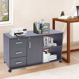 Mobile File Cabinets with Drawers and Lock,Floor Standing Lateral Filing Cabinet