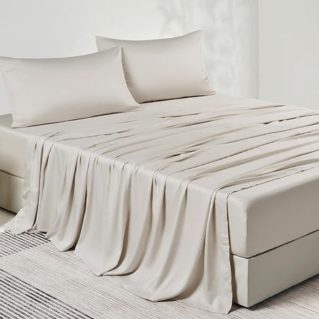 King Sheet Set, Luxury Rayon Derived from Bamboo, Cooling Bed Sheet Set - Ultra Soft