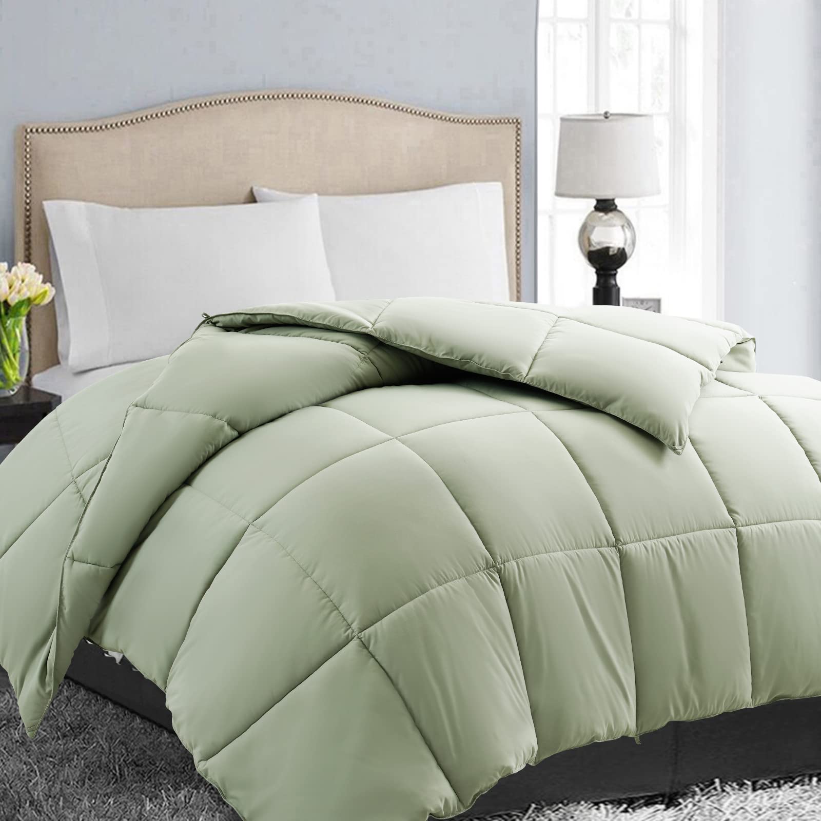 All Season Full Size Soft Quilted Down Alternative Comforter Reversible Duvet Insert