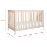 4-in-1 Convertible Crib with Toddler Bed Conversion in Washed Natural