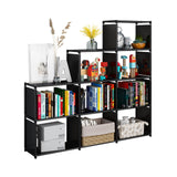 Portable Bookcase, 9 Cube Closet Storage Organizer Bookshelf,Clothes Storage for Living Room,Study Room,Bedroom, Black