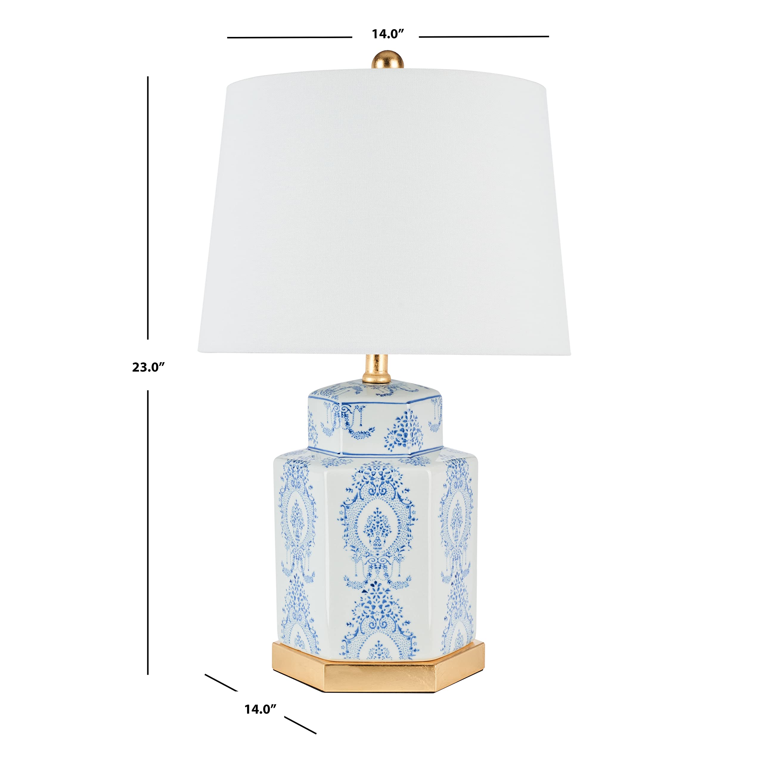 Bodin Blue & White Table Lamp Set of 2 - 23 Inch Ceramic Nightstand Lamps with LED Bulbs