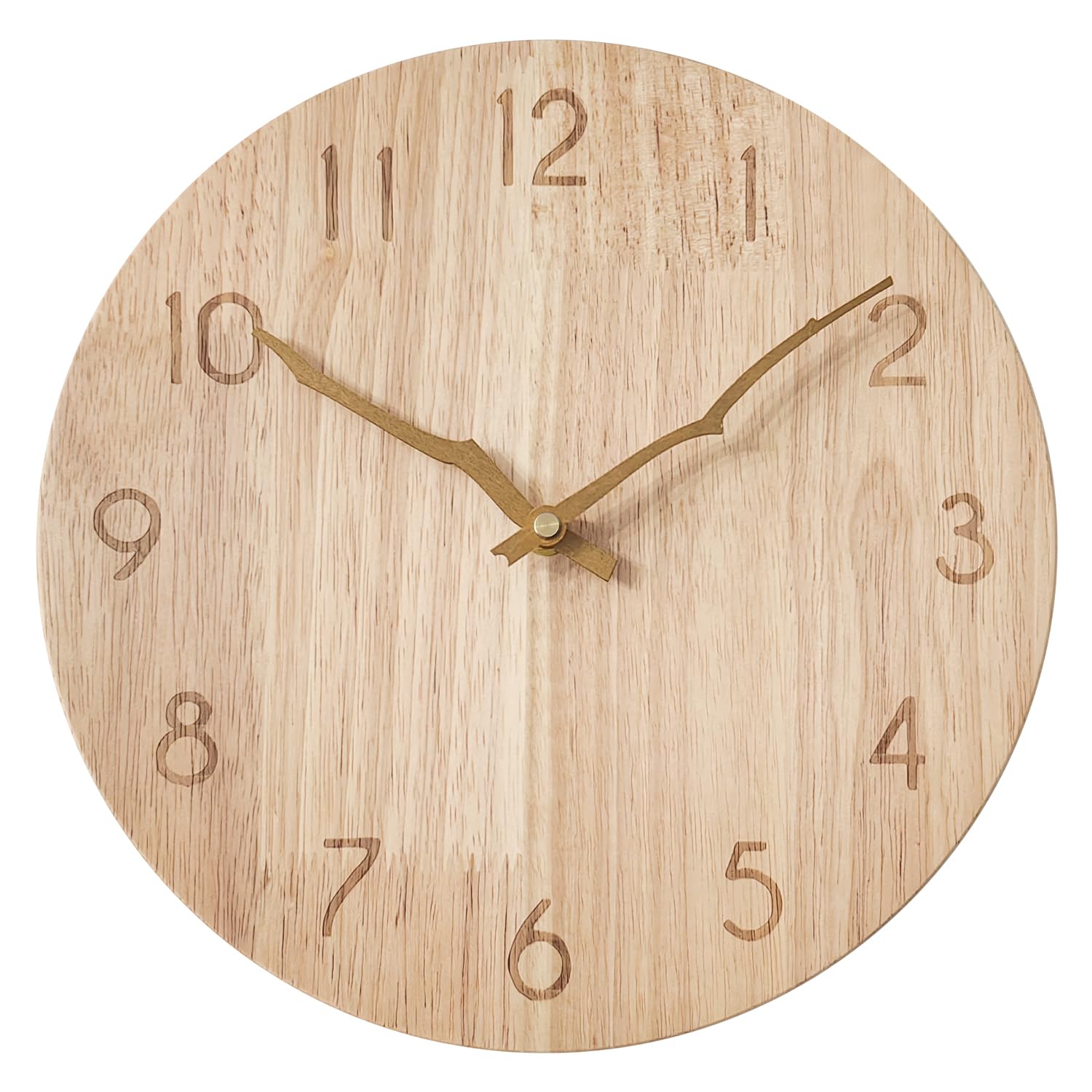 Vintage Wood Wall Clock Arabic Numerals Silent Retro Wooden Analog Wall Clocks