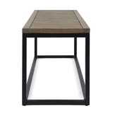 Christopher Knight Home Drew Outdoor Industrial Acacia Wood and Iron Bench, Gray, Grey Finish/Black Metal