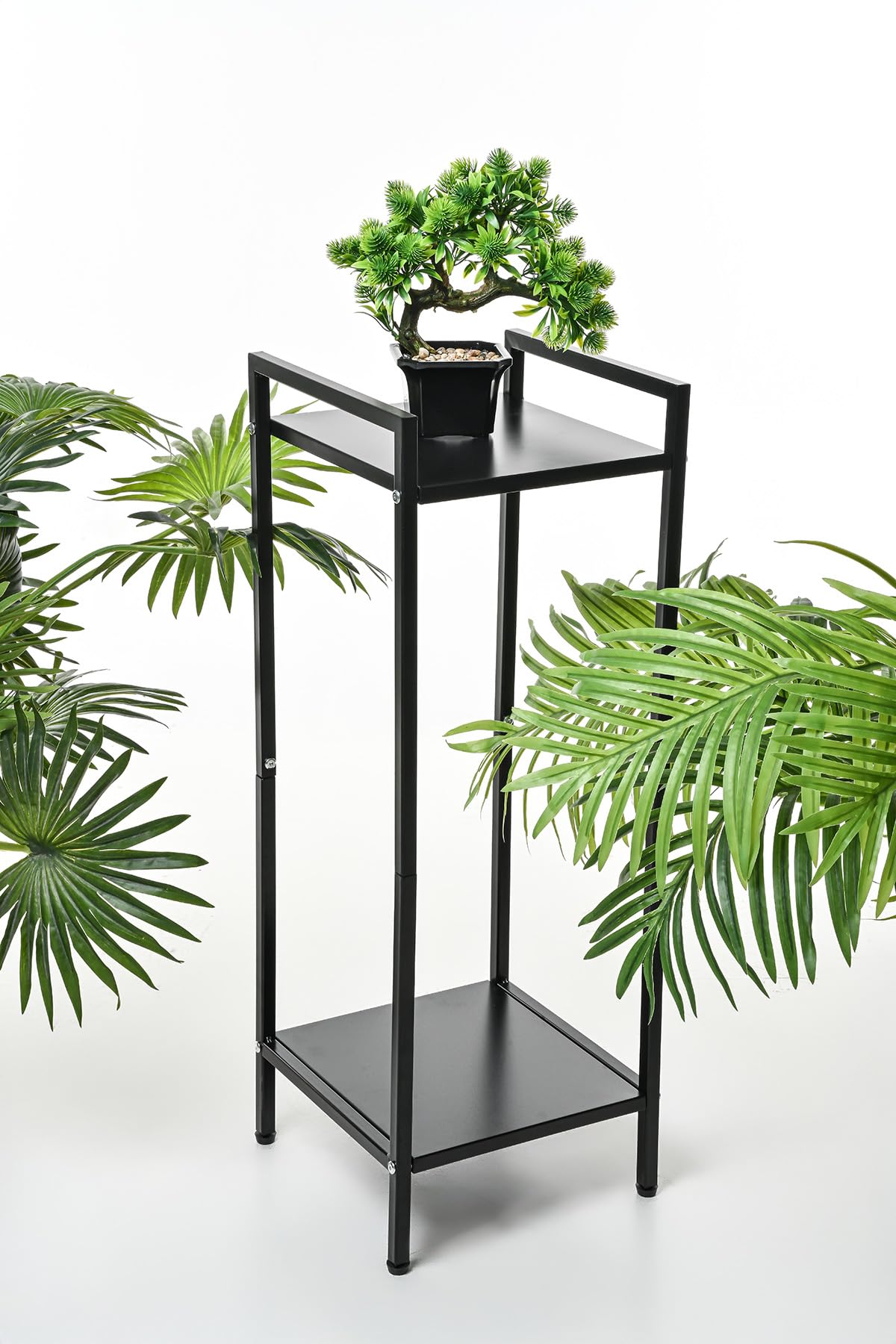 Tall Metal 2-Tier Plant Stand for Indoor & Outdoor
