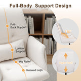 High Back Fabric Office Chair - Cross-Legged Desk Chair with Armrests