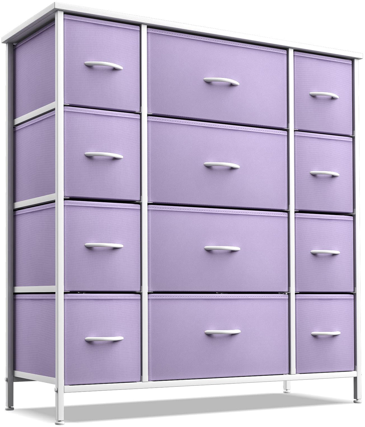 Kids Dresser with 12 Drawers - Chest Organizer Unit with Steel Frame Wood Top & Handle