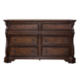 Industries Arbor Place 8 Drawer Double Dresser, 68" x 19" x 40", Brownstone Finish