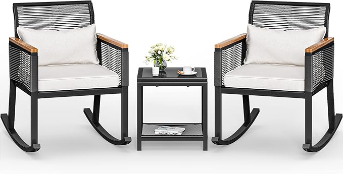 Patio Loveseat Wicker Outdoor Furniture, All Weather Rattan Conversation