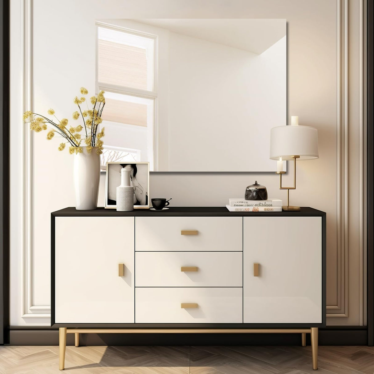 Bathroom Vanity Mirror 40" x 32", Frameless Mirror with Polished Edge