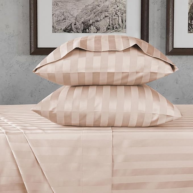 800 Thread Count Egyptian Cotton Sheets King Size, Long Staple Bed Sheets, 4 Pc Bed