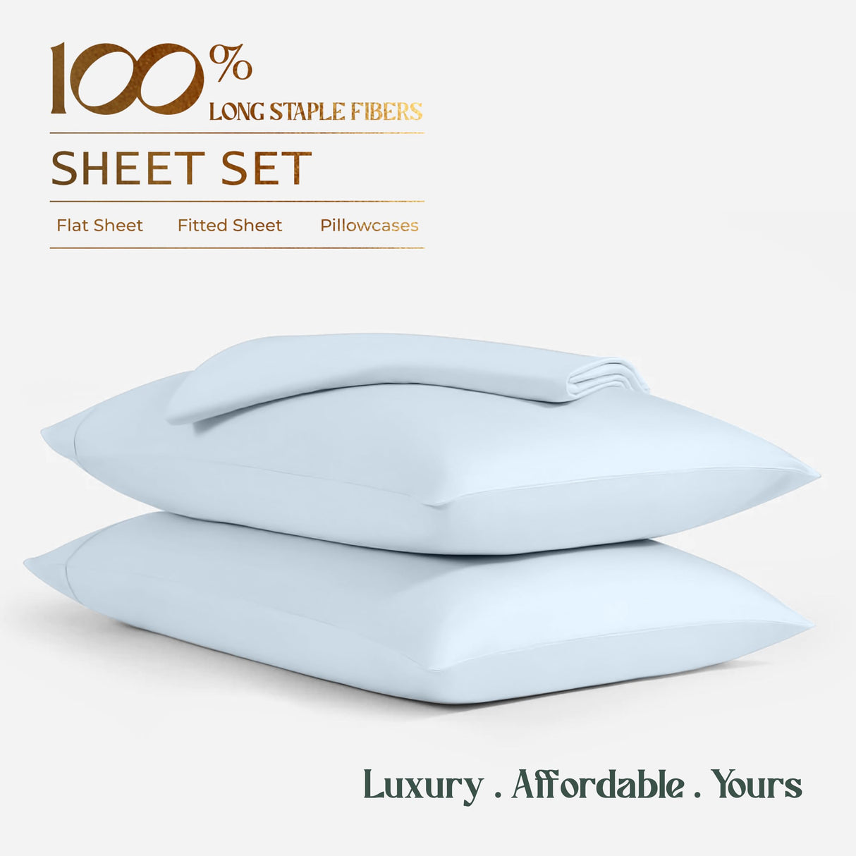 100% Viscose Derived from Bamboo Sheets King - 4 Piece Bamboo Viscose Sheets for King Size Bed, Silky Soft,