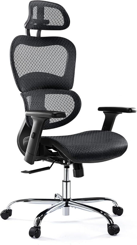 Ergonomic Office Chair, High Back Mesh Office Chair with 3D Armrests and Headrest