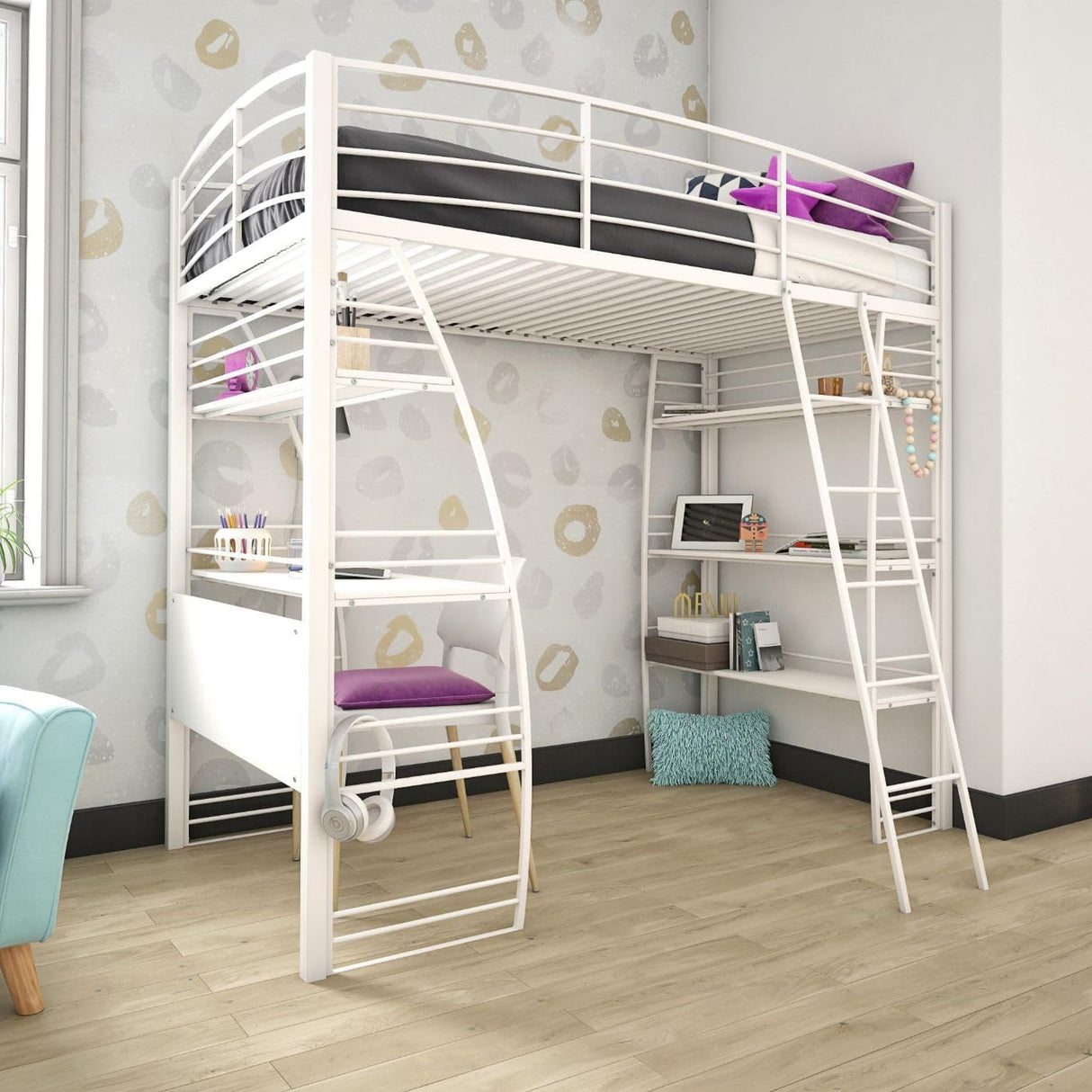 Studio Twin Loft Bed, White