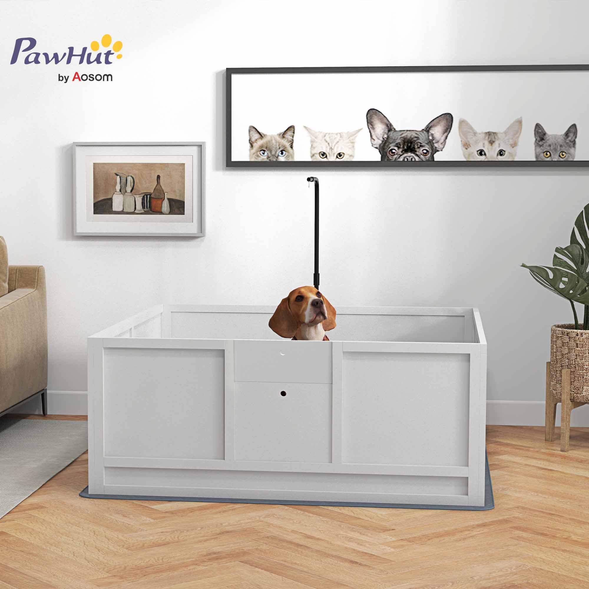 Whelping Box for Dogs with Light Stand & Waterproof Mat - 49" x 48"