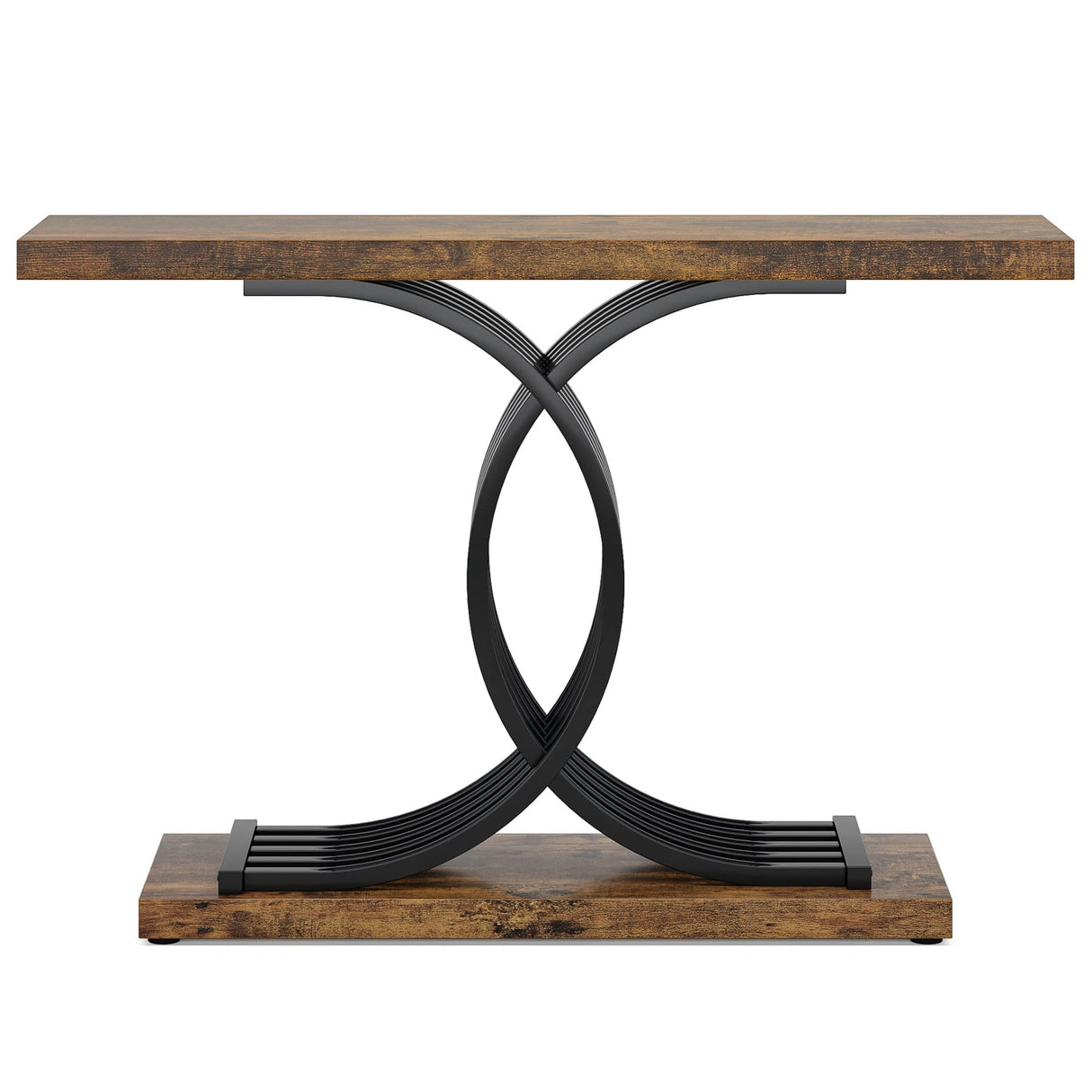 Console Table with Geometric Frame, 40 Inch Entryway Sofa Table Narrow Long,