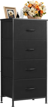 Dresser for Bedroom, Storage Drawers, Skinny Fabric Storage Tower with 4 Drawers,