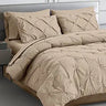 Queen Comforter Set 7 Pieces Pinch Pleat Bed in A Bag, Grey Pintuck