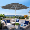 9 FT 3 Tiers Aluminum Outdoor Patio Umbrella, 5-YEAR Fade-Resistant Outdoor Market Table Umbrella