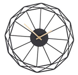 Modern Abstract Artsy 14 inches Black Iron Frame Gold Minute Hour Hand Wall Clock