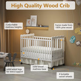 3-in-1 Convertible Crib,Baby Crib, Converts from Baby Crib to Toddler Bed, Daybed