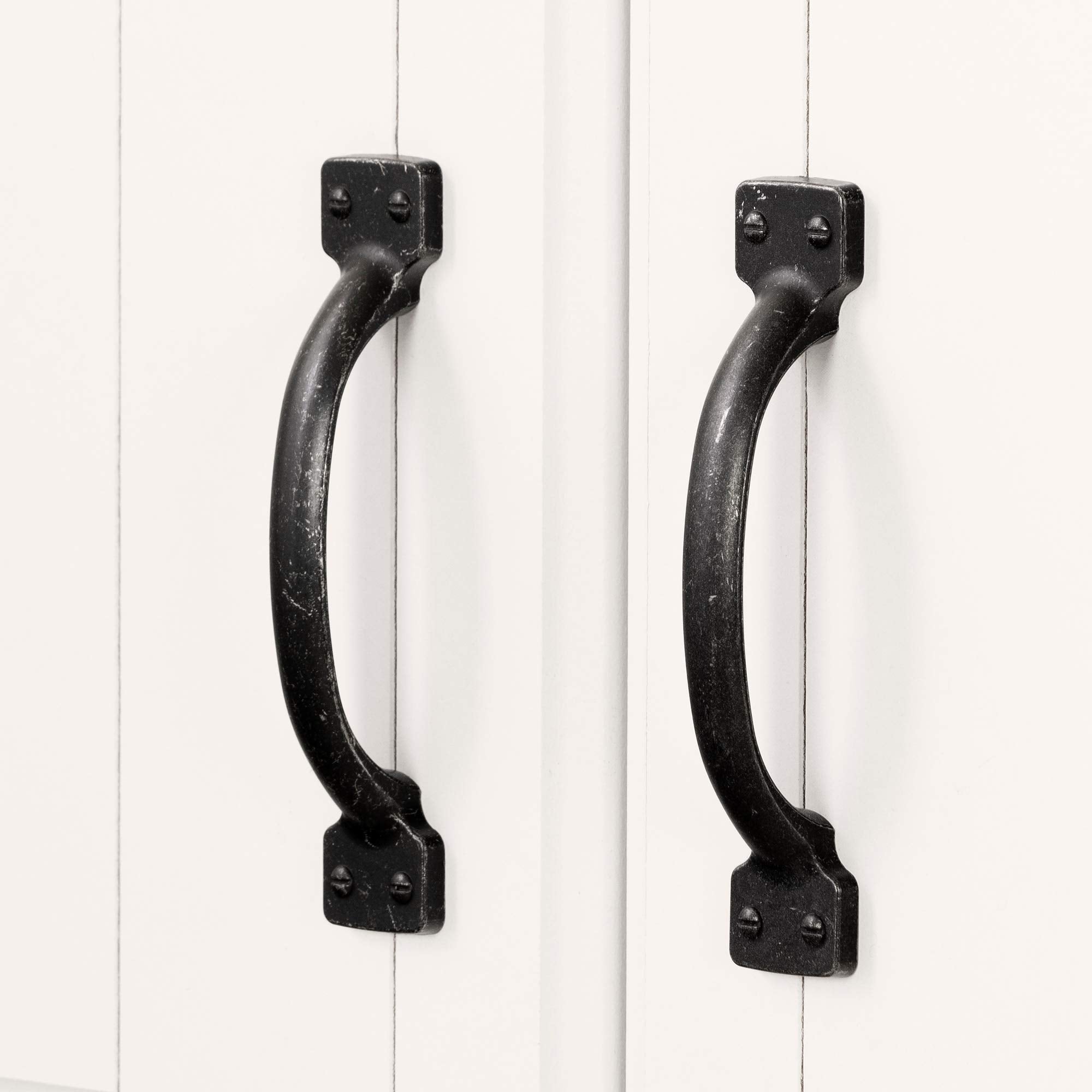 Farnel 2-Door Storage Cabinet-Pure White, Tall with 4