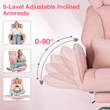 Criss Cross Ergonomic Office Chair with Wheels and Footrest