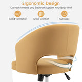 Height Adjustable Upholstered Office Chair with Hollow Back Design