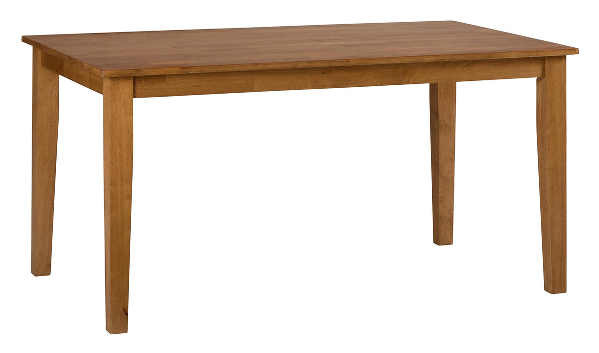 Honey Finish Rectangle Fix Top Dining Table