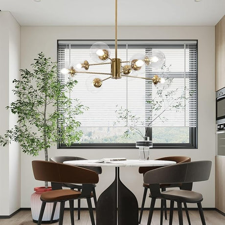 Light Globe Sputnik Chandelier Milk Glass Modern Gold Chandelier Light Fixture