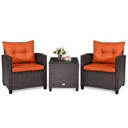 3 Piece Patio Furniture Set, Outdoor Conversation Set with Washable Cushions