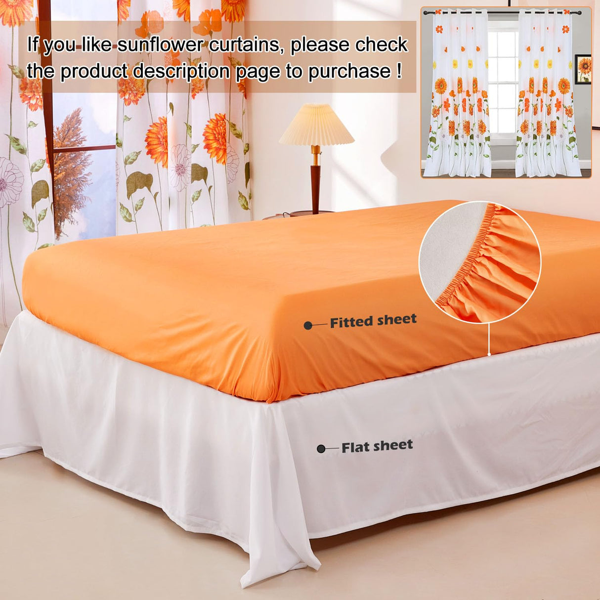 Queen Comforter Set 7 Pieces Reversible Queen Size Comforters for All Season Orange