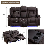 Home Theater Seating, Faux Leather Power Recliner Chair with Massage& Heat