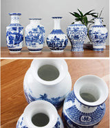 Classic Ancient Blue and White Porcelain Vase, Jingdezhen Chinese Style Decorative