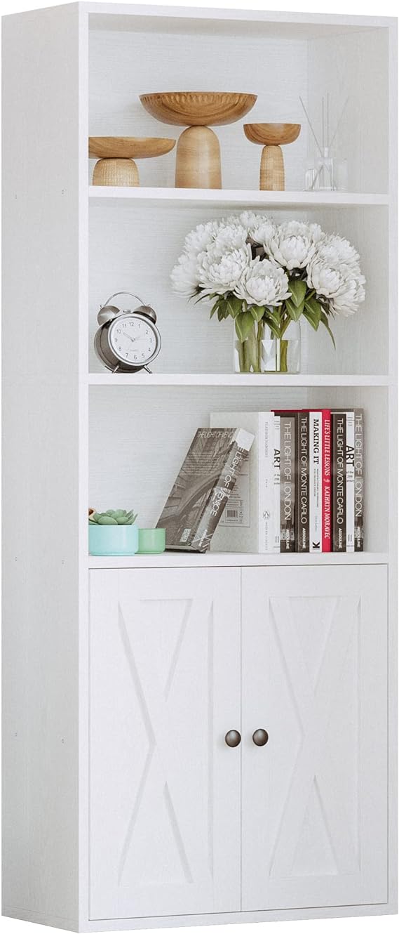 Industrial Bookshelves and Bookcases with Doors 11.8in Depth Floor