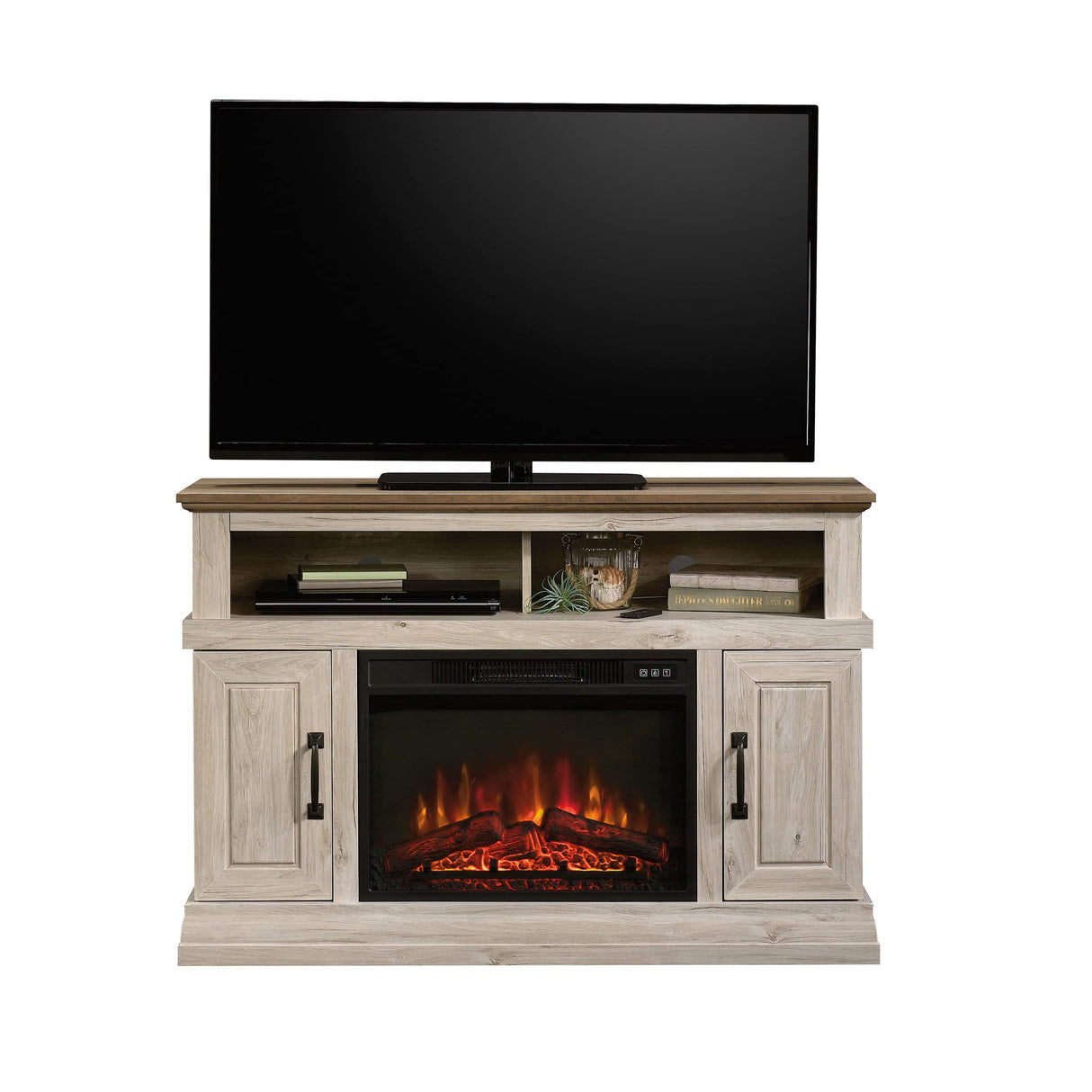 Misc Entertainment Entertainment Fireplace Credenza with Doors, for TVs up to 54",