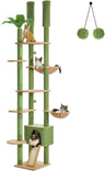 Cactus Cat Tree for Indoor Cats, 53'' Green Cat Tower with Large Cat Condo