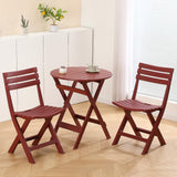 TAO ONE Patio Bistro Set, 3 Piece Plastic Folding Bistro Set, Portable Outdoor Patio Table and Chairs Set, Foldable Patio Furniture Set for Balcony, Porch, Backyard, Garden,Poolside (Red)