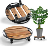 2 Pack Plant Caddy with Wheels, 12" Rolling Plant Stand 264 LB Heavy Duty