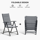 Outdoor Patio Dining Set with 8 Folding Portable Chairs and 1 Rectangle