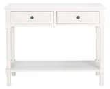 Home Collection Tate Distressed White 2-Drawer Bottom Shelf Console Table