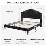 Queen Bed Frame with Adjustable Headboard