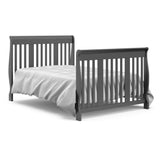 5-in-1 Convertible Crib and Changer (Gray) – Crib and Changing Table Combo with Drawer, Converts to Toddler Bed, Daybed and Full-Size Bed, Storage Drawer