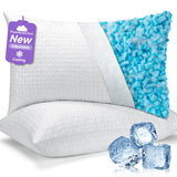 New Adjustable Pillows Queen Size Set of 2 - Cooling Shredded Memory Foam