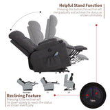 Power Recliner Chair with Heat and Vibration - Electric Recliner Chair for Elderly/Lazyboy