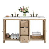 Lucca 60 Inch Bathroom Vanity Double Sink - Freestanding Cabinet Without Top - Wood Bathroom Vanity