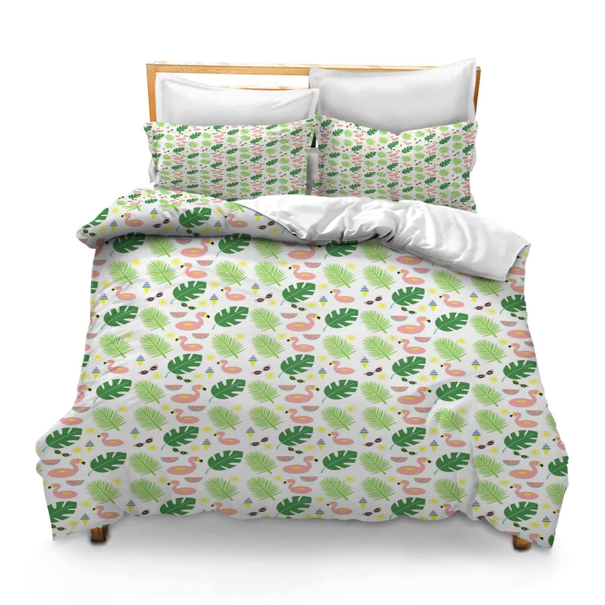 Printed Comforter Cover Set Full Tropical Leaf Pattern Digital Paper Summer Float