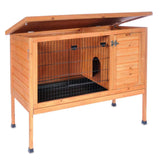 Stained Wood 461 Large Rabbit Hutch, 46.5" L x 24.0" W x 36.3" H